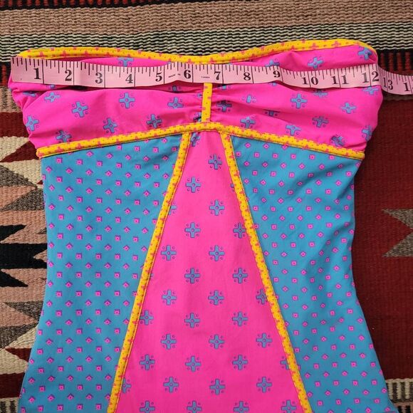 Marc Jacobs Cleo‎ Print Bandeau Maillot One Piece Swimsuit Sz S Colorful Vivrant - Picture 6 of 7